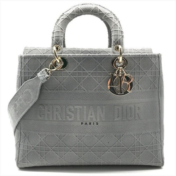 Christian Dior Lady D-Lite Handbag 2-way hand/shoulder bag, grey. - Picture 2 of 11